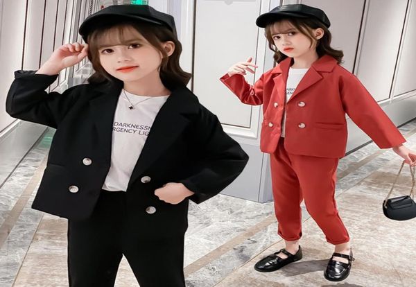 

autumn 2020 children girls suit teen girls clothing set casual jackets pants two pieces suit for girls outfits 10 12 13 yearsx10193368462, White