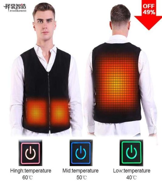 

pinjia usb vest heated jacket waistcoat self heating clothing for hunting outdoorsv031297604, Gray;blue