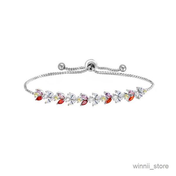 

charm bracelets new arrival rainbow color bracelet adjustable for women bride bridesmaid or daily jewelry r230701, Golden;silver