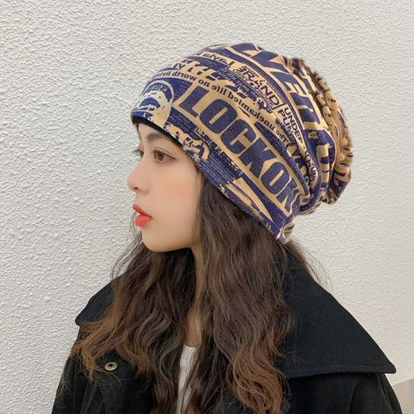 

beanieskull caps foux beanies women men lovers autumn winter spring letter american style retro skullies bonnet turban hat pile caps fashion, Blue;gray