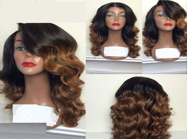 

ombre body wave human hair full lace wigs ombre 1b30 glueless lace front wig two tone ombre wigs for black women3428764, Black;brown