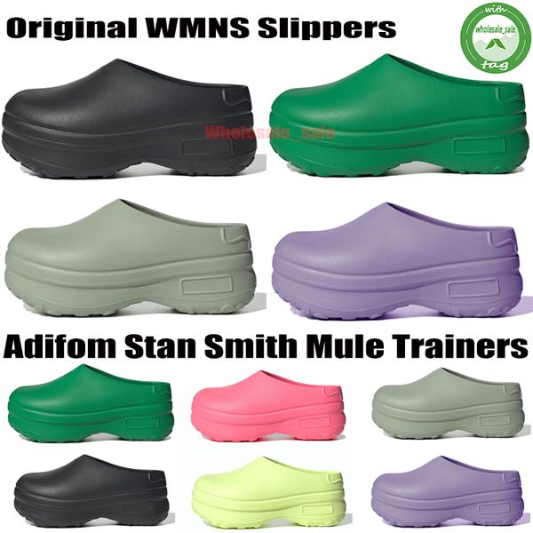 

designer adiform stan mule slippers men women slider runner core black lucid lemon lucid pink silver green sandals slide slipper stan smith