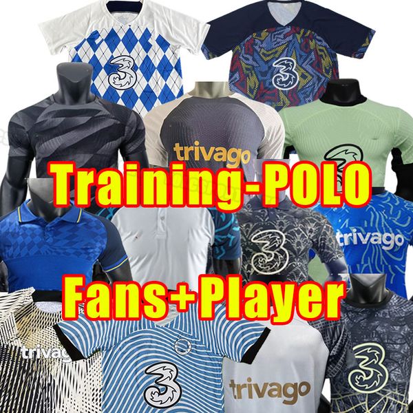 

cfc 2022 2023 pulisic soccer jerseys fans player version ziyech havertz kante werner abraham chilwell mount jorginho football shirt polo tra, Black;yellow