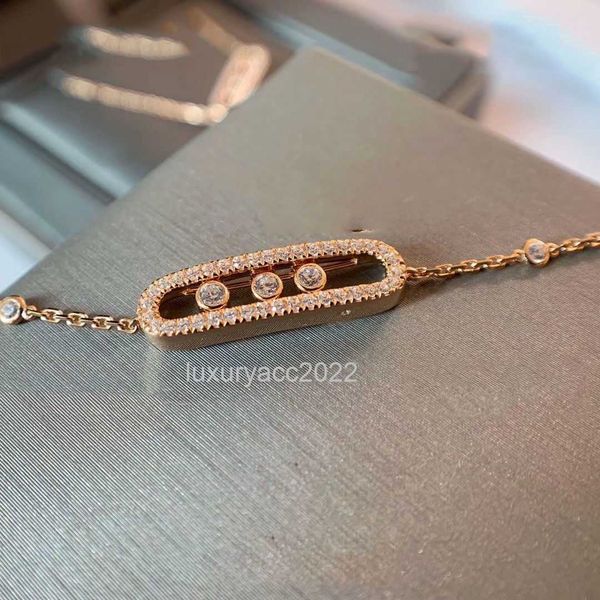 

bracelets messica bracelet move18 couple's three diamond mobile full diamond bracelet women's bracelet, Black