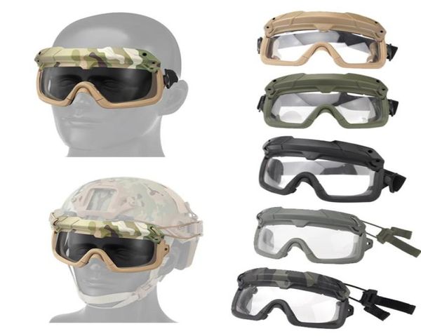 

outdoor paintball shooting sunglasses tactical fast helmet goggles face protection gear wing side rail clip buckle mount no021077676230, Black