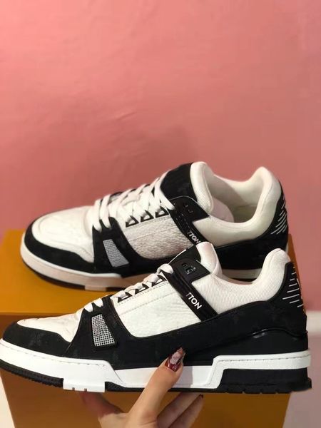 

designer men trainer causal shoes fashion luxury brand woman leather lace up platform sole sneakers white black mens womens sizes 35-47