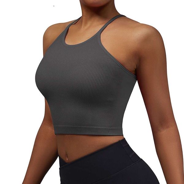 

ebb lulu designer tank sports bra for women seamless yoga bras ribbed cross padded workout gym athletic fiess crop tank women bra