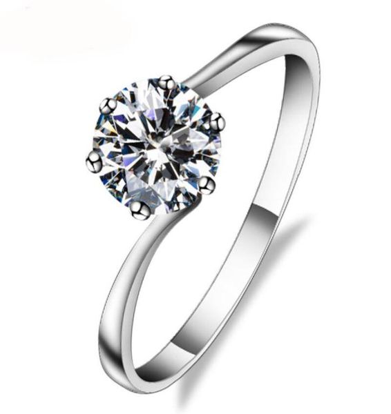 

factory 18k white real solid gold rings moissanite diamond engagement rings for women rings whole with certificate1362276, Silver