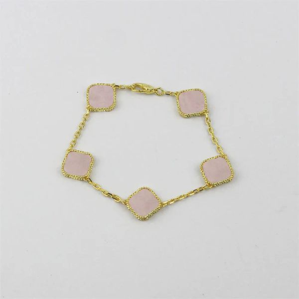 

classic design double side clover charm bracelet gold stainless steel jewelry for women gift, Golden;silver