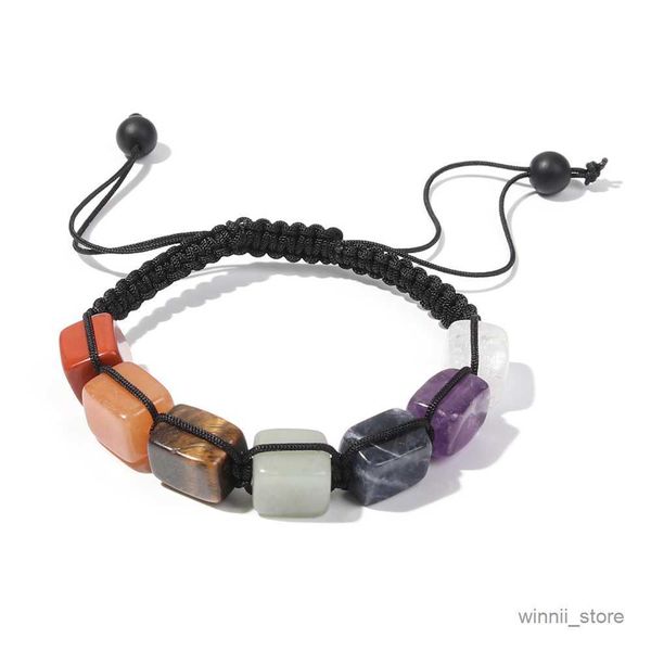 

charm bracelets chakra bracelets reiki natural stone braided bracelet men women natural healing anxiety jewellery adjustable r230701, Golden;silver