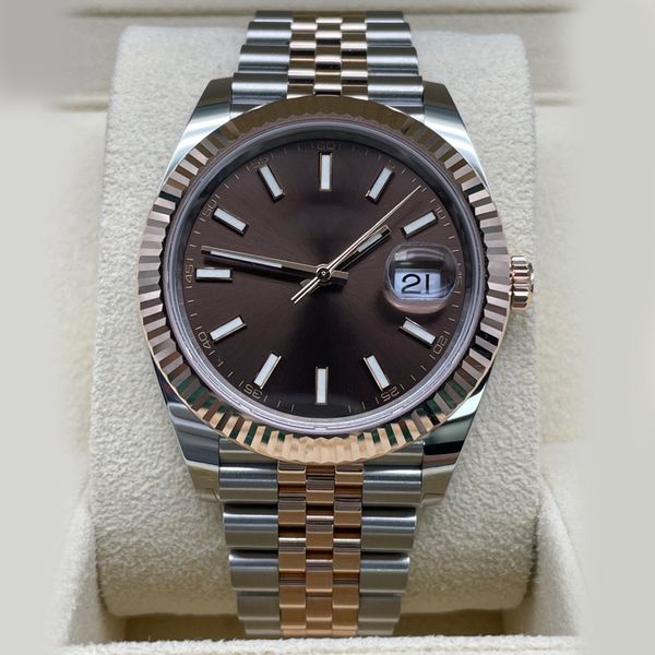 

designer mens watch automatic caijiamin 41mm 904l stainless steel strap sapphire with diamond hidden folding buckle 36mm luxury watches wate, Slivery;brown