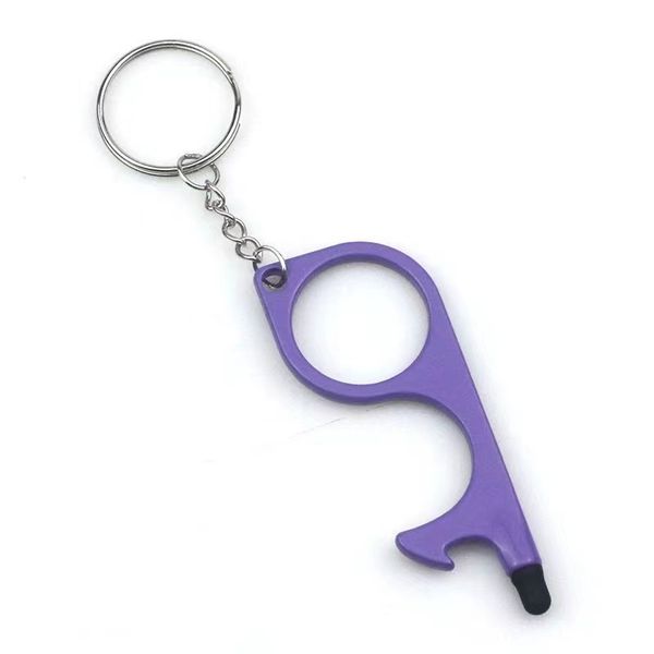 

designer keychain men's and women's touch screen edc multi-function door opener bottle opener keychain open contactless artefact k, Silver