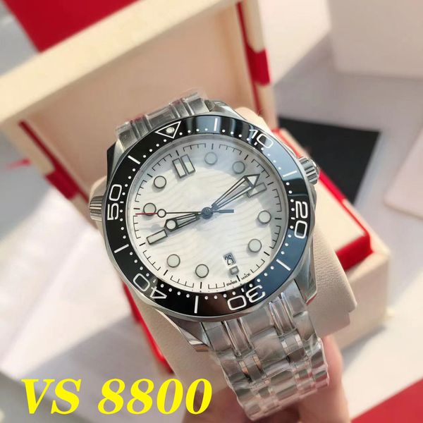 

vs factory luxury sports men s diving watch eta 8800 automatic mechanical ceramic ring mouth stainless steel relief valve watch folding buck, Slivery;golden