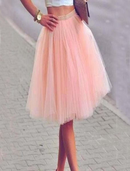 

real picture knee length white tulle tutu skirts for adults custom made aline party prom dresses women under clothing tulle skirt8015163, Black