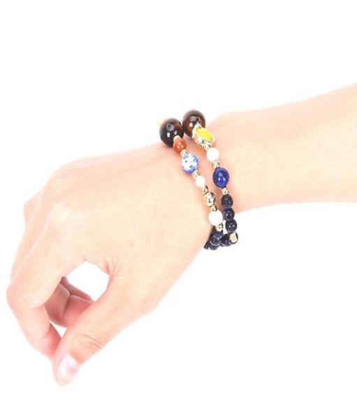 

for women fashion solar system universe eight planets bracelet star lava natural stone beads energy adjustable beaded strands2942711, Black