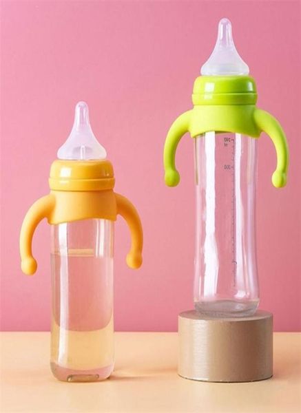 

baby bottle handle silicone wide mouth compatible with pigeon baby bottle born infant toddler drinking milk replacement part 220701336023