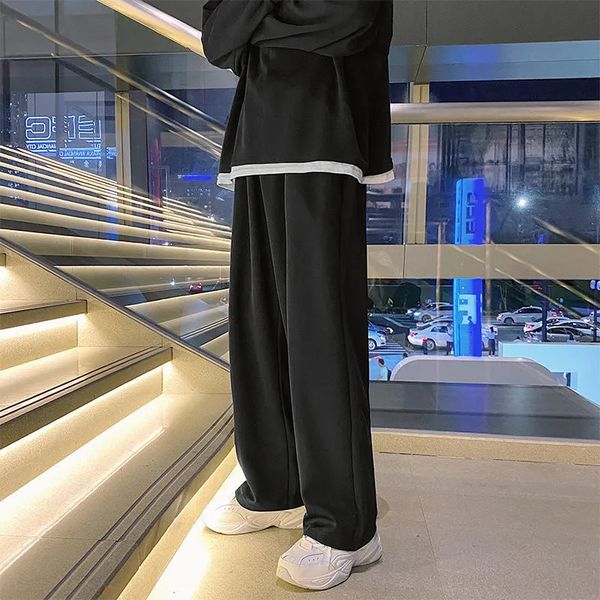 

men's pants black sweatpants loose straight casual mopping spring solid color versatile oversized wide leg sports trousers 3xl 230630