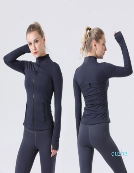 

2021 align 07 women's yoga long sleeves jacket solid color nude sports shaping waist tight fitness loose jogging sportswear women'