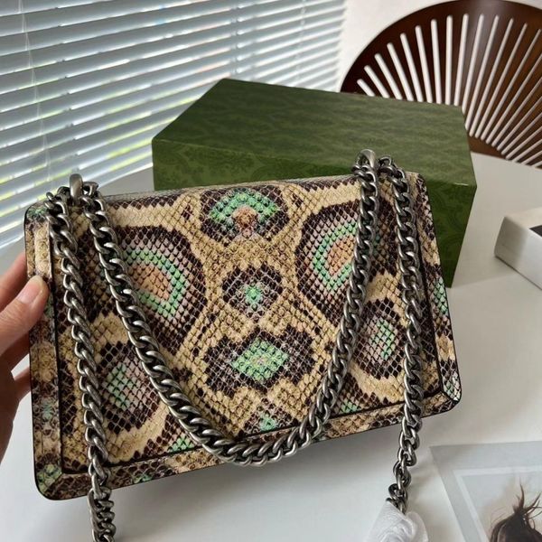 

french brand handbag purse messenger bag brand shoulder bag designer shoulder chain fashion classic retro dinner python skin 25cm