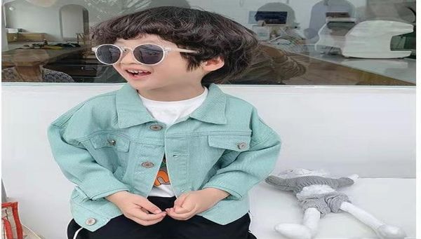 

girls boy coat clothing sets spring clothes female baby fashion tooling jacket pants twopiece suit b067422242, White