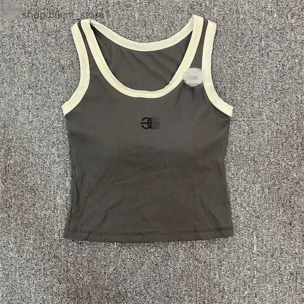 

designer t shirt woman lowe cropped knits tankem broidered womens sleeveless sport tee yoga summer tees vests fitness anagram sports bra mi, White