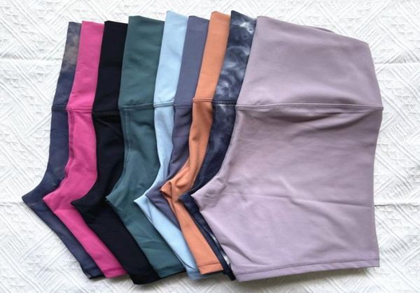 

l067 solid color sports yoga shorts high waist sport gym elastic tight pants women nake feeling threepoint trousers7097310, White;red