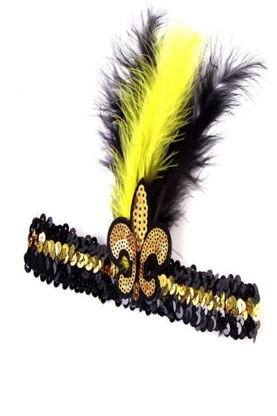 

feather headband mardi gras sequins glitter hairband hair accessories for women men kids8287641, Slivery;white