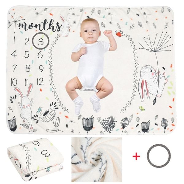 

keepsakes born pography background milestone blanket baby week month rabbit white poshoot flannel blankets for born souvenir 230701