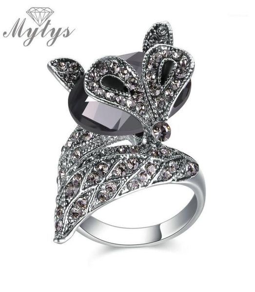 

cluster rings mytys brand original design ring fashion animal marcasite lady jewelry accessory gift r185819203084, Golden;silver