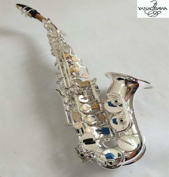 

yanagisawa s901curved soprano saxophone silvering brass sax mouthpiece patches pads reeds bend neck with case1514861