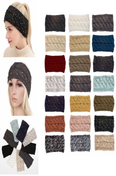 

knit hairband crochet headband knitting hairband warmer winter head wrap headwrap ear warmer bandanas hair accessories 21colors gg9083920, Slivery;white