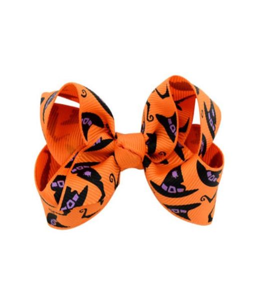 

halloween grosgrain ribbon bows with clip for girl ghost pumpkin pinwheel hair clips hair pin accessories hd7511090963, Slivery;white