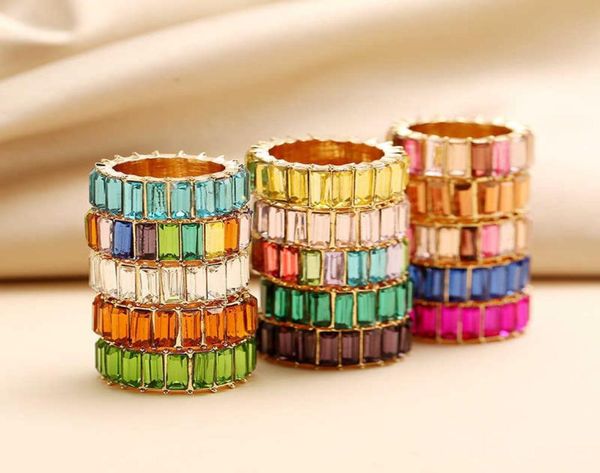 

fashion 3a cubic zirconia ring for women men 2020 bohemian colorful rainbow ring woman diy statement rings party wedding jewelry q3919389, Silver