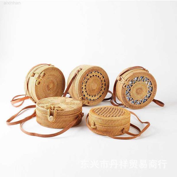 

handmade hollowed out vietnamese rattan creative new women's bag single shoulder diagonal cross grass weaving