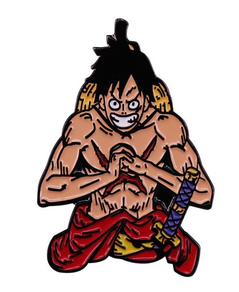 

monkey d luffy swordsman hard enamel pin cartoon anime collect metal brooch accessories fashion unique jewelry gift4399031, Blue