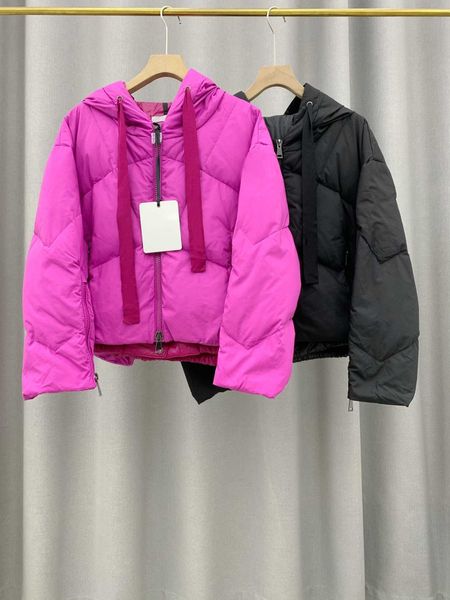 

autumn and winter new women's hooded loose fashion down jacket jacket, cuff zipper design novel fashion, loose large size m size to 4xl, Black