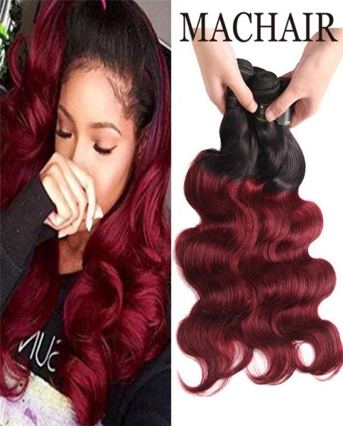 

brazilian body wave bulk human hair for braiding 1b 99j burgundy ombre remy human hair weave 4 bundles brazilian virgin hair9536037, Black