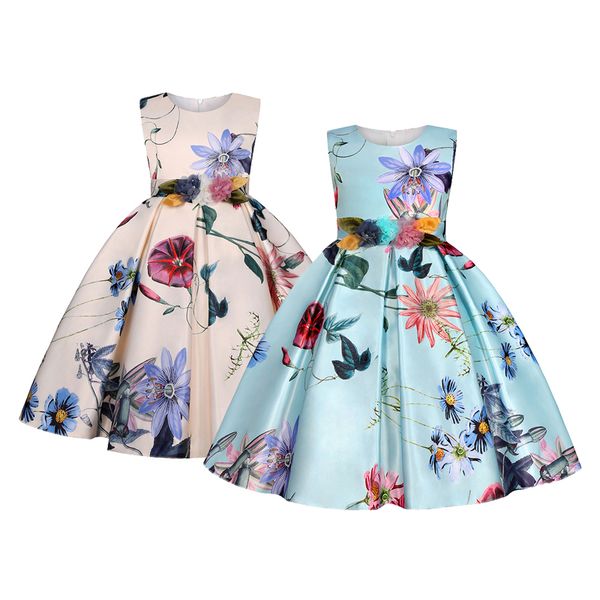 

girl s dresses 2 10 years summer girls dress flowers fashion sleeveless elegant princess dance birthday party costume kids clothes 230630, Red;yellow
