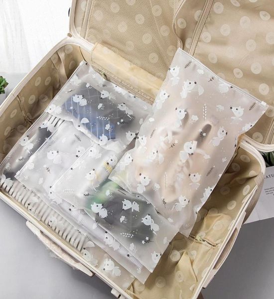 

cartoon lovely animals cosmetic bag travel luggage organizer pouch transparent zippered makeup case makeup organizer7577767