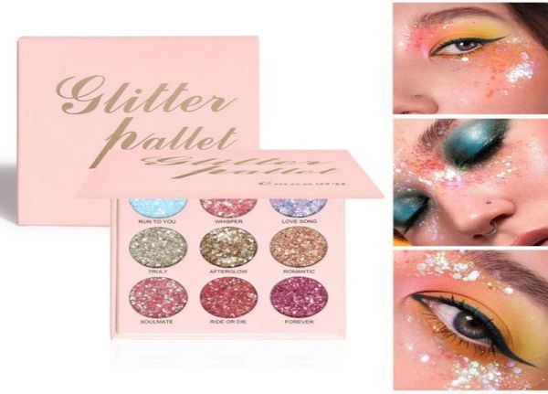 

cmaadu 9 color diamond sequins eyeshadow tray glitter powder highgloss eye shadow sequins stage makeup6778602