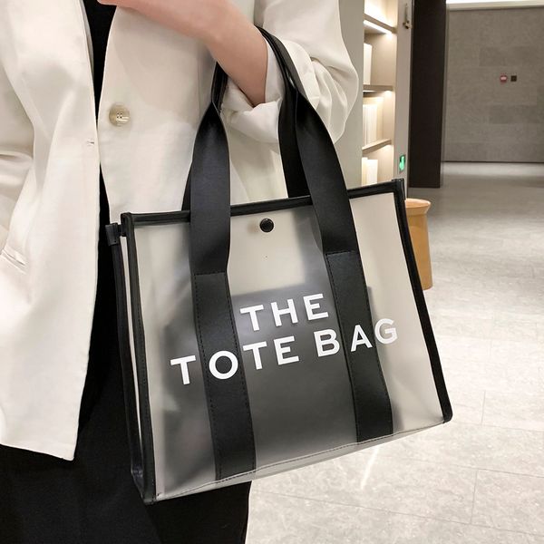 

evening bags luxury designer the tote bags for women transparent shoulder bag letter handbags frosted handle bags black sac vacation 230630