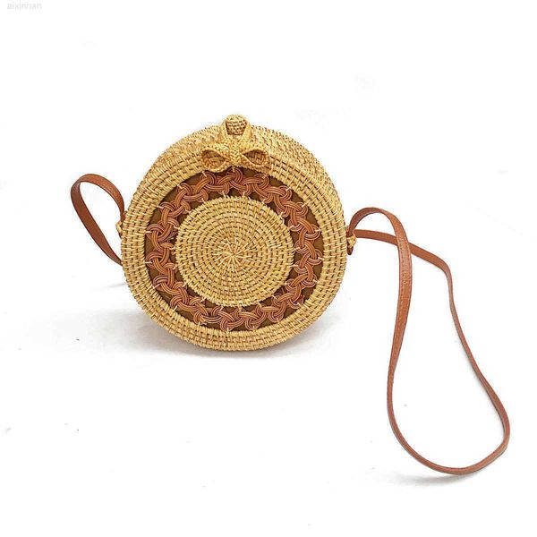 

vietnamese handmade rattan cross body beach grass woven fashionable and versatile single round shoulder bag