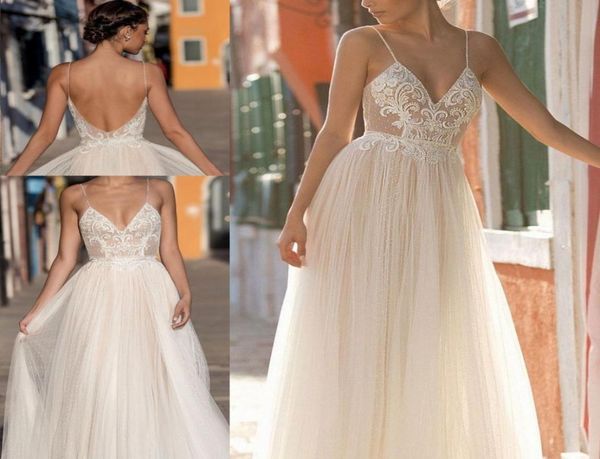 

gali karten 2021 wedding dresses bridal gowns berta bohemian spaghetti straps vneck backless1356501, White