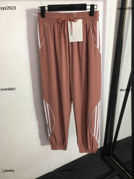 

designer women pants side stripe panel design sweatpants size s-l fashion elastic waist trousers luxurious june25, Black;white