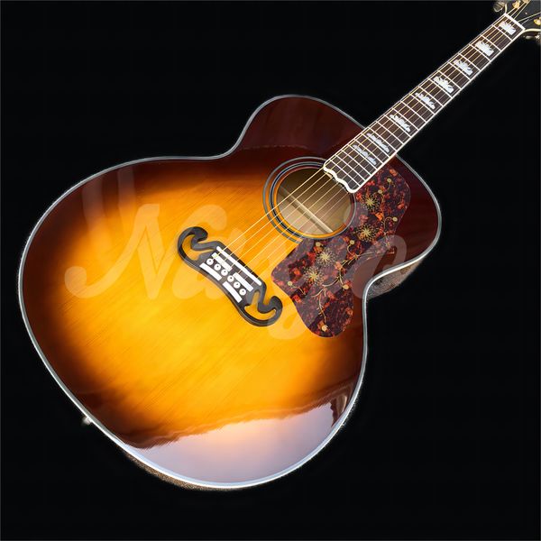 

sunset 43 solid fir j200vs acoustic guitar, custom maple j200 body j200 electric guitar, ing