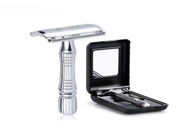 

men039s razor double edge safety razor zinc alloy safety razor classic razors for men 1 handle 1 blade 1 case shaver set5999290