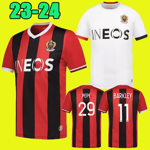 

2023 2024 ogc nice fc soccer jerseys rosario t. moffi brahimi thuram 23 24 ogcnice barkley ramsey football shirts laborde dante atal delort, Black;yellow