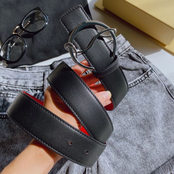 

cl belt for woman ladies belt womans leather calfskin 35 mm replica waistband soft popular exquisite gift only selling leather belts complim, Black;brown