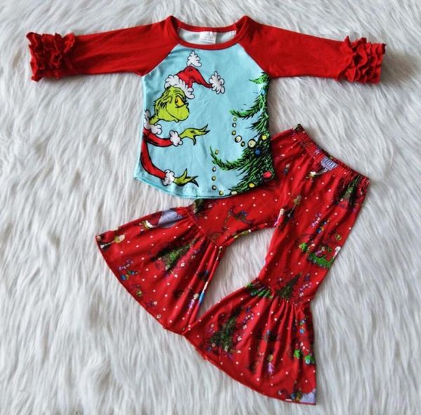 

fall outfits kids designer clothes girls long sleeve sets toddler baby girls bell bottom outfits boutique girls clothing rts5838536, White
