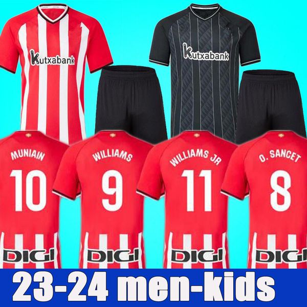 

23 24 club bilbao home soccer jerseys berenguer 2023 2024 muniain athletic williams raul garcia villalibre camiseta sancet gk unai simon men, Black;yellow
